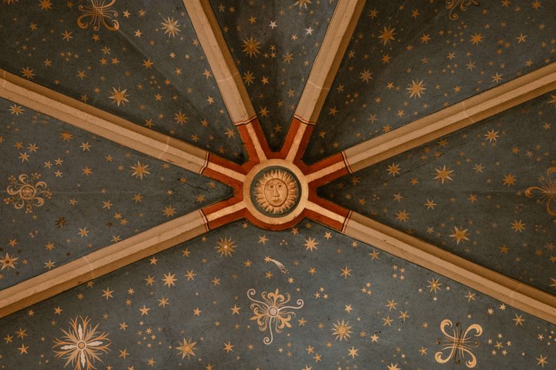 Planisphère céleste illustrant les maisons astrologiques
