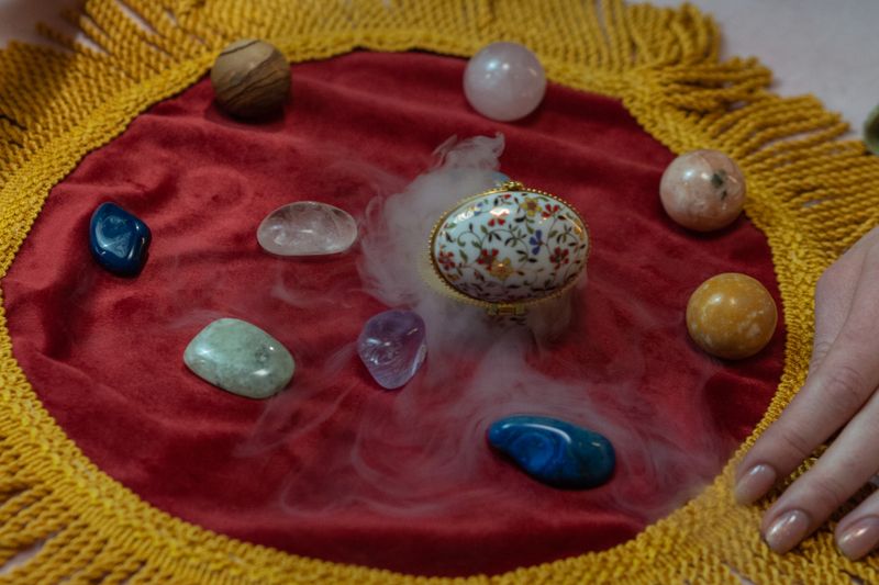 Cristaux et outils de divination utilisés dans les pratiques ésotériques